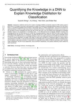 Quantifying the Knowledge in a DNN to Explain Knowledge Distillation for
  Classification