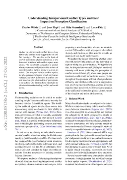 Understanding Interpersonal Conflict Types and their Impact on
  Perception Classification