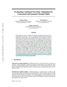 Evaluating Continual Test-Time Adaptation for Contextual and Semantic
  Domain Shifts