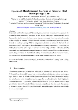 Explainable Reinforcement Learning on Financial Stock Trading using SHAP