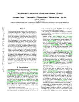 Differentiable Architecture Search with Random Features