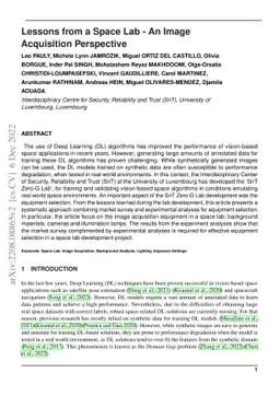 Lessons from a Space Lab -- An Image Acquisition Perspective