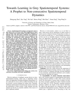Towards Learning in Grey Spatiotemporal Systems: A Prophet to
  Non-consecutive Spatiotemporal Dynamics