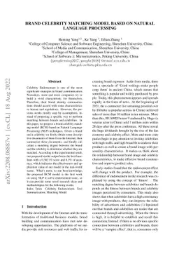Brand Celebrity Matching Model Based on Natural Language Processing