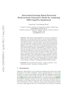 Adversarial Learning Based Structural Brain-network Generative Model for
  Analyzing Mild Cognitive Impairment