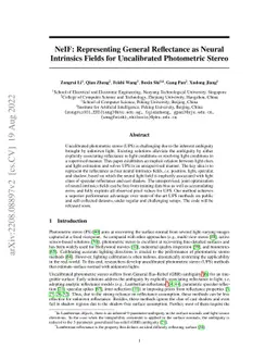 NeIF: Representing General Reflectance as Neural Intrinsics Fields for
  Uncalibrated Photometric Stereo