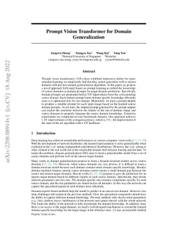 Prompt Vision Transformer for Domain Generalization