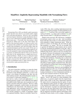 ManiFlow: Implicitly Representing Manifolds with Normalizing Flows
