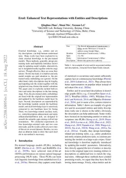 Ered: Enhanced Text Representations with Entities and Descriptions