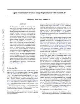 Open-Vocabulary Universal Image Segmentation with MaskCLIP