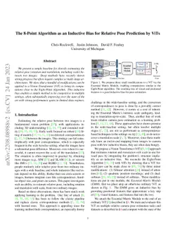 The 8-Point Algorithm as an Inductive Bias for Relative Pose Prediction
  by ViTs