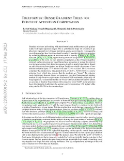 Treeformer: Dense Gradient Trees for Efficient Attention Computation