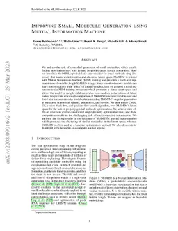 Improving Small Molecule Generation using Mutual Information Machine