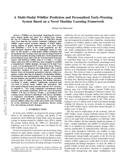 A Multi-Modal Wildfire Prediction and Personalized Early-Warning System
  Based on a Novel Machine Learning Framework