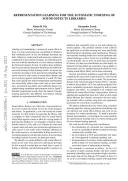 Representation Learning for the Automatic Indexing of Sound Effects
  Libraries