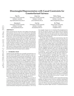 Disentangled Representation with Causal Constraints for Counterfactual
  Fairness
