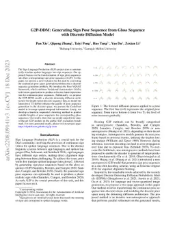 G2P-DDM: Generating Sign Pose Sequence from Gloss Sequence with Discrete
  Diffusion Model