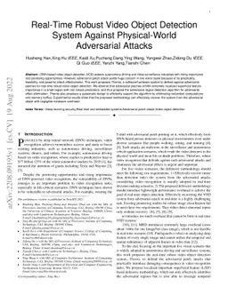 Real-Time Robust Video Object Detection System Against Physical-World
  Adversarial Attacks