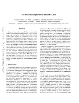 Test-time Training for Data-efficient UCDR