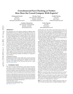 Crowdsourced Fact-Checking at Twitter: How Does the Crowd Compare With
  Experts?