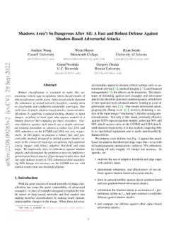 Shadows Aren't So Dangerous After All: A Fast and Robust Defense Against
  Shadow-Based Adversarial Attacks