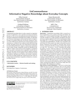 UnCommonSense: Informative Negative Knowledge about Everyday Concepts