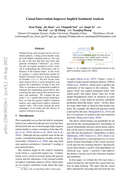 Causal Intervention Improves Implicit Sentiment Analysis