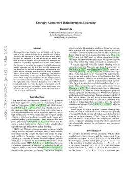 Entropy Augmented Reinforcement Learning