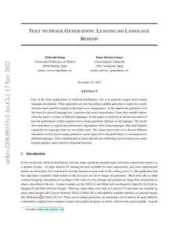 Text to Image Generation: Leaving no Language Behind