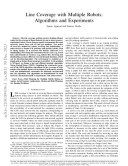 Line Coverage with Multiple Robots: Algorithms and Experiments