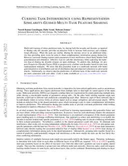 Curbing Task Interference using Representation Similarity-Guided
  Multi-Task Feature Sharing