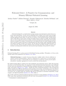 Federated Select: A Primitive for Communication- and Memory-Efficient
  Federated Learning