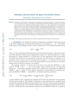 Estimating a potential without the agony of the partition function