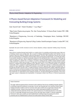 A physics-based domain adaptation framework for modelling and
  forecasting building energy systems