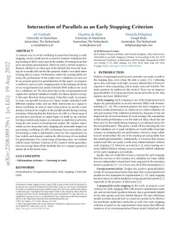 Intersection of Parallels as an Early Stopping Criterion