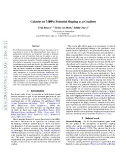 Calculus on MDPs: Potential Shaping as a Gradient