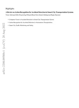 Review on Action Recognition for Accident Detection in Smart City
  Transportation Systems