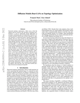 Diffusion Models Beat GANs on Topology Optimization