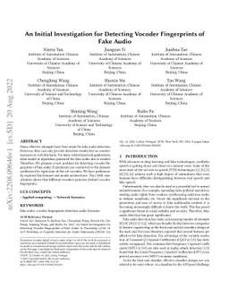An Initial Investigation for Detecting Vocoder Fingerprints of Fake
  Audio