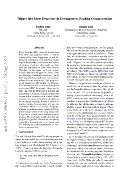 Trigger-free Event Detection via Derangement Reading Comprehension