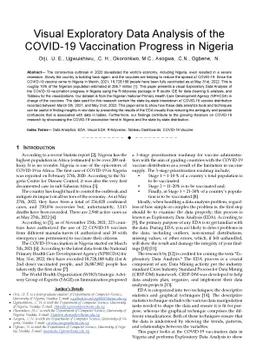 Visual Exploratory Data Analysis of the Covid-19 Vaccination Progress in
  Nigeria