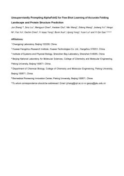 Unsupervisedly Prompting AlphaFold2 for Few-Shot Learning of Accurate
  Folding Landscape and Protein Structure Prediction