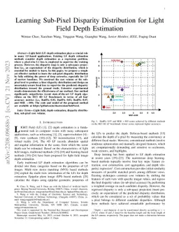 Learning Sub-Pixel Disparity Distribution for Light Field Depth
  Estimation