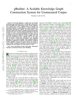 gBuilder: A Scalable Knowledge Graph Construction System for
  Unstructured Corpus