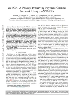 zk-PCN: A Privacy-Preserving Payment Channel Network Using zk-SNARKs