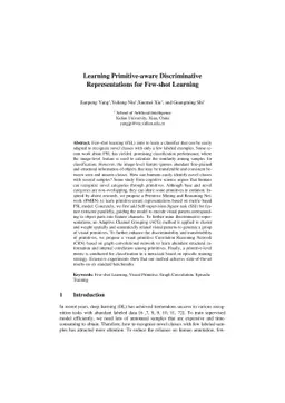 Learning Primitive-aware Discriminative Representations for Few-shot
  Learning