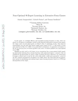 Near-Optimal $Φ$-Regret Learning in Extensive-Form Games