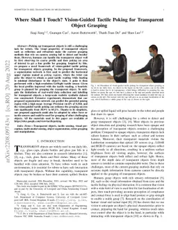 Where Shall I Touch? Vision-Guided Tactile Poking for Transparent Object
  Grasping