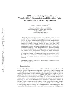 JVLDLoc: a Joint Optimization of Visual-LiDAR Constraints and Direction
  Priors for Localization in Driving Scenario