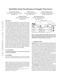 Stop&Hop: Early Classification of Irregular Time Series